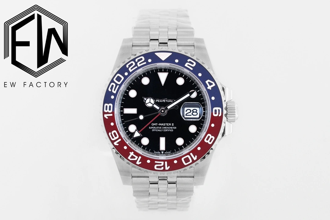 Relógio à prova de água com o Hot Selling EW Factory Top GMT Batman New 3285 Swiss Movement, Automatic Mechanical para homem