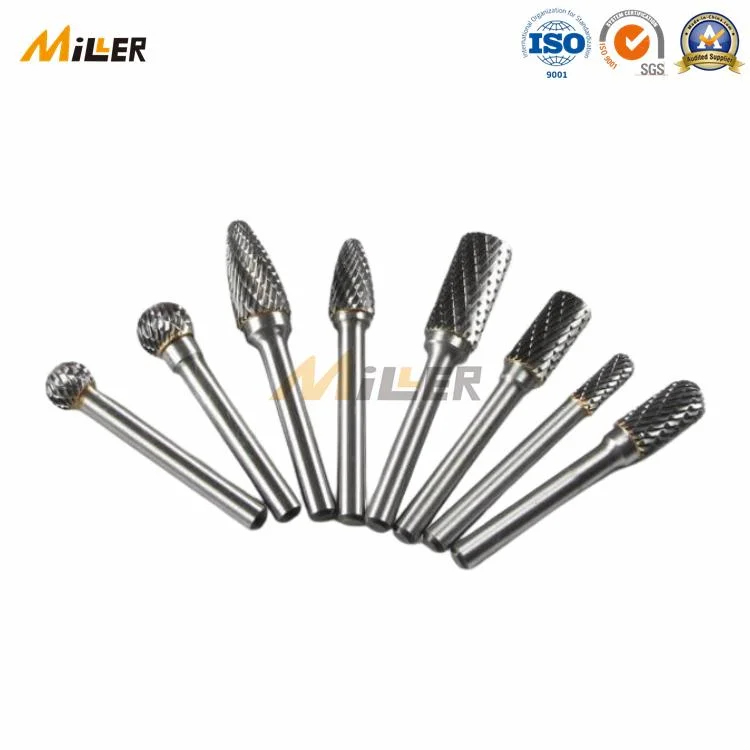 Cylindrical with End Teeth Carbide Burr Bits Single Cut Teeth for Hard Metal