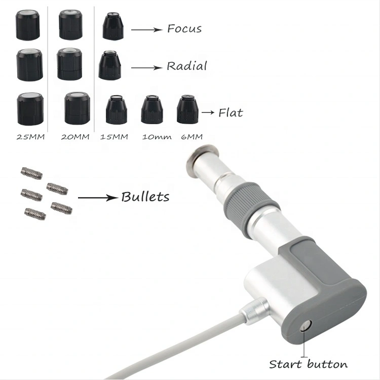 2 Handle Shock Wave Machine Electromagnetic Shockwave Therapy for Sports Injury Physical Therapy Health Center