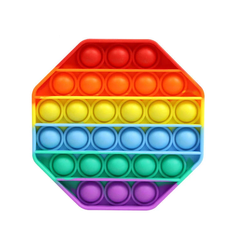 Silicone Rainbow Push Pop Bubble Fidget Reduce Stress Popper Fidget Sensory Toy for Relief Pressure