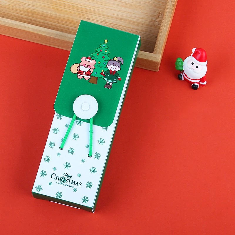 Los dibujos animados Cute elástica de hebilla de la torre Papelería Papelería creativa de verificación de la bolsa de lápiz pequeño regalo de Navidad Navidad Cuadro Lápiz