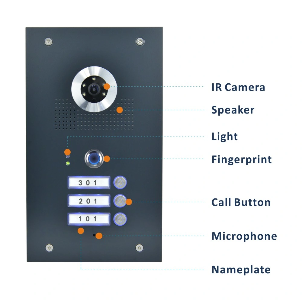 Apartment 2 Wires Bus Video Intercom Video Door Phone 2 Wire Bus