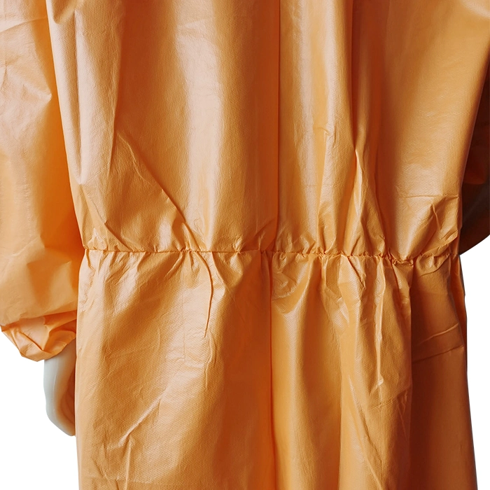 ISO13485 Operating Room Orange One-Time Use Colorful Microporous Garment with Hood