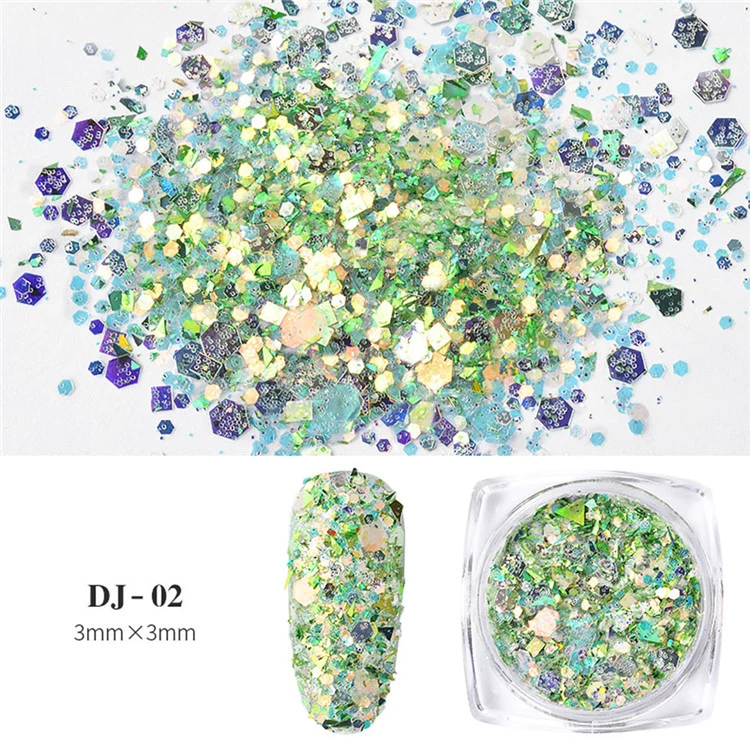 Hot 12 Colors Shiny Nail Sequin Glitter Powder Decoration, Nail Art DIY Design Products Supplies