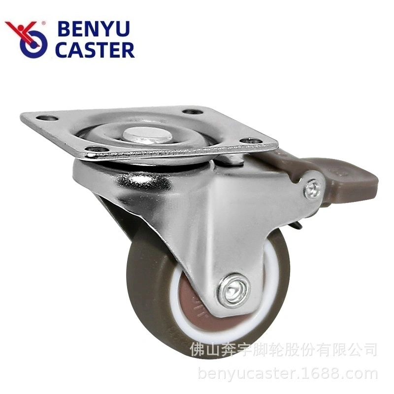 Benyu 1,5inch Caster Wheel Grey TPE Einzellager mit gutem Stabilität