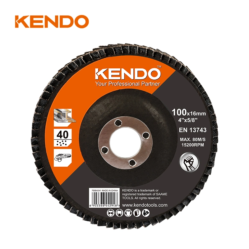 Kendo Aluminum Oxide Flap Disc Suitable for Working in Stainless Steel, Steel, Cast Iron and Sheet Steel