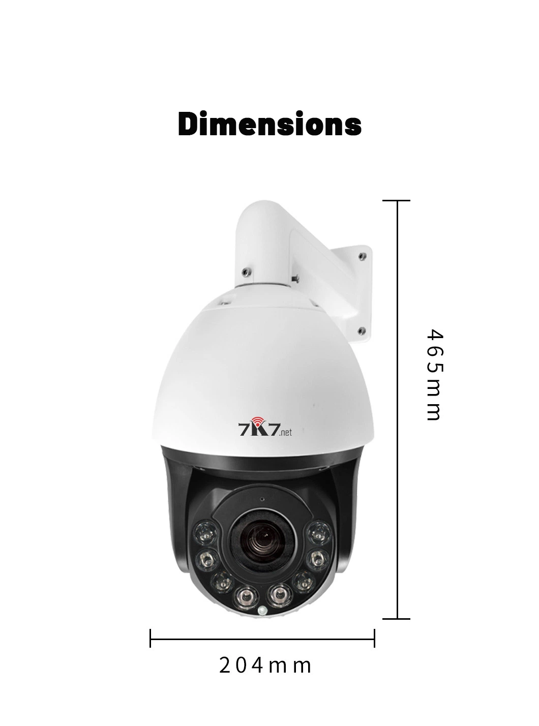 7-Zoll-Netzwerk-Ai-PTZ-CCTV mit 3MP 20X optischen Zoomen Kamera