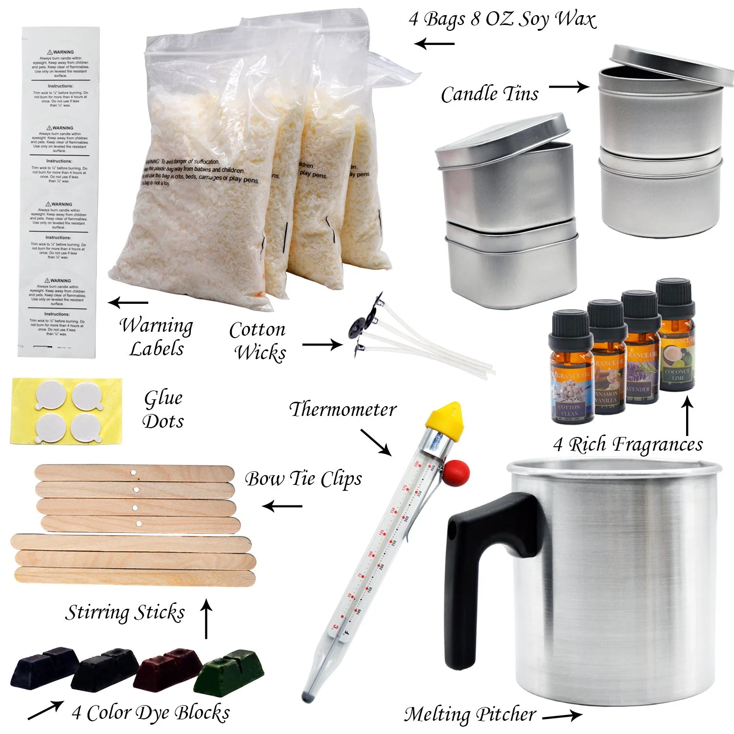 Luxury Amazon Hot Sale Promotional Economical DIY Soy Wax Candle Making Kits