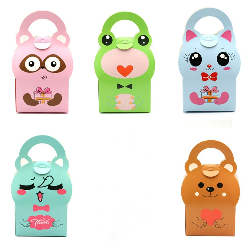 Baby Shower cajas y bolsas de caramelos de diseño de animales Chico Chica caja para regalo de cumpleaños de niños de Papel Caja de caramelos de tratar de verificación
