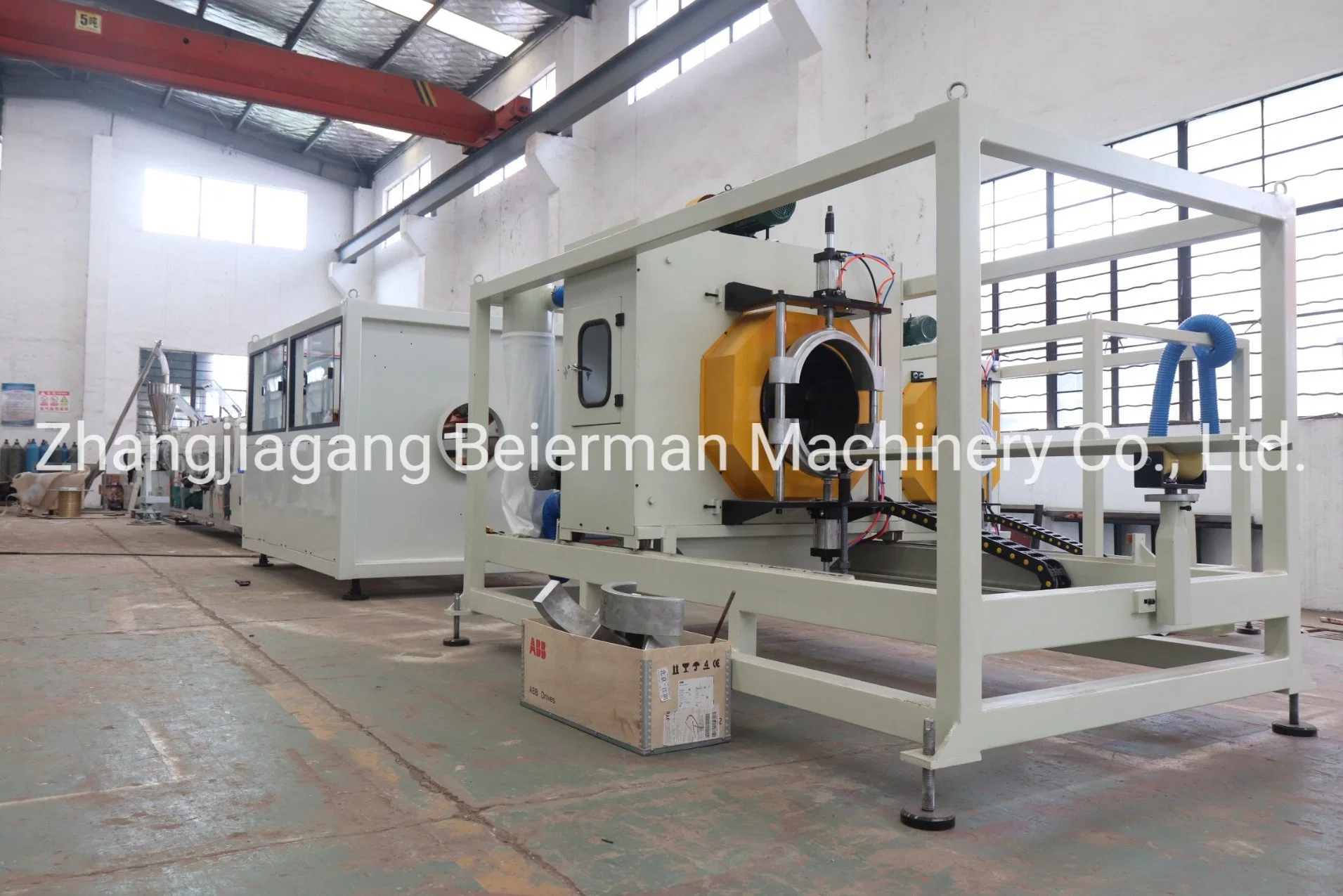 Beierman Price PVC UPVC 150mm-250mm Plastic Water Pipe Conical Twin Screw Extruder Machine Production Line with Pipe Socketing Machine