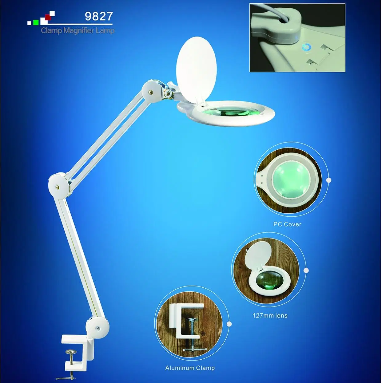 Factory Modern Design LED Magnifier Lamp with Floorstand Medical Cosmetic Dental Magnifying Lamp Equipment