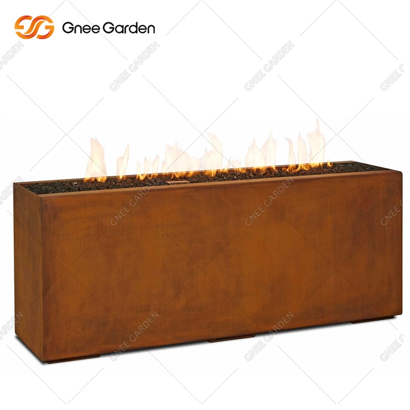 Outside Corten Steel Fire Pit Heater Propane Fuel