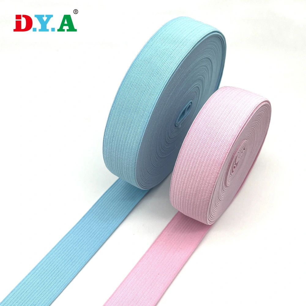 Custom Specification Color Crochet Elastic Tape 15mm Polyester Rubber Knitted Elastic for Clothing Sewing