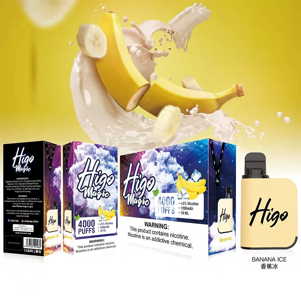 Higo Magic Vape 4000puffs Mesh Coil 1500mAh 5% 2% Nic Hot Selling Rh Mega Box