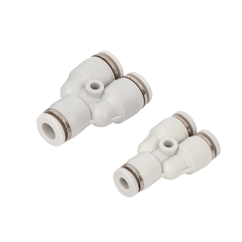 Plastic Hose Connector Y Tee Type Push to Connect 3 Ports Pneumatic Fittings Plastic 3 Way Air Hose Tube Connectors Py