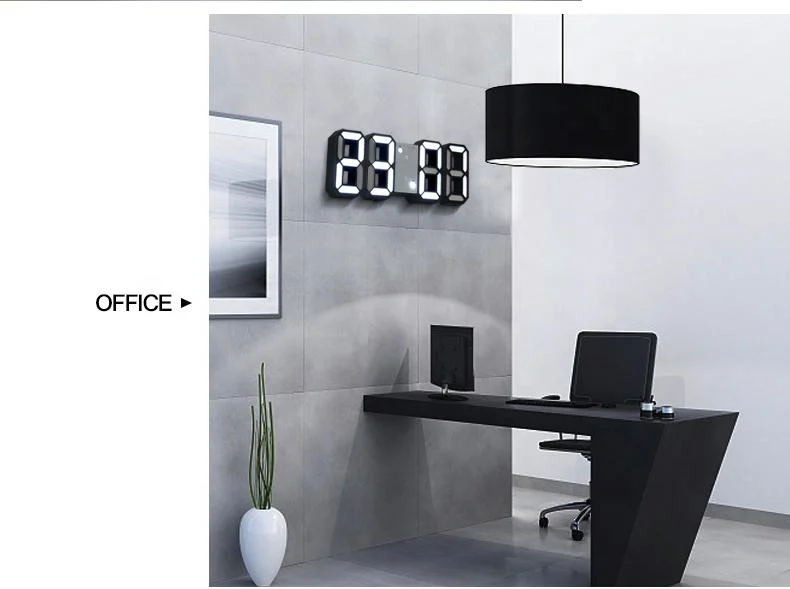 Warehouse Office Wohnzimmer Tisch Wanduhr Digital Timer Nachtlicht Wecker