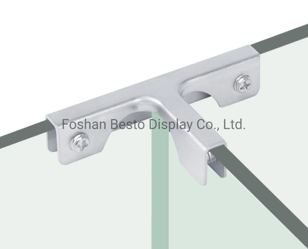Glass Show Shelf Steel Connector L and T Cross Straight Shape Glass Cabinet Tank Shelf Joint Layer Supporter Furniture Show