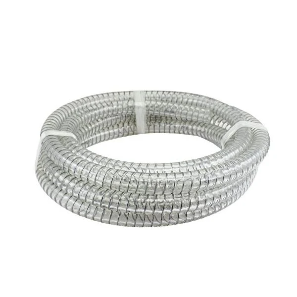 Flexible Plastic PVC Spring Steel Wire Reinforced Vacuum Suction Tubing for Food