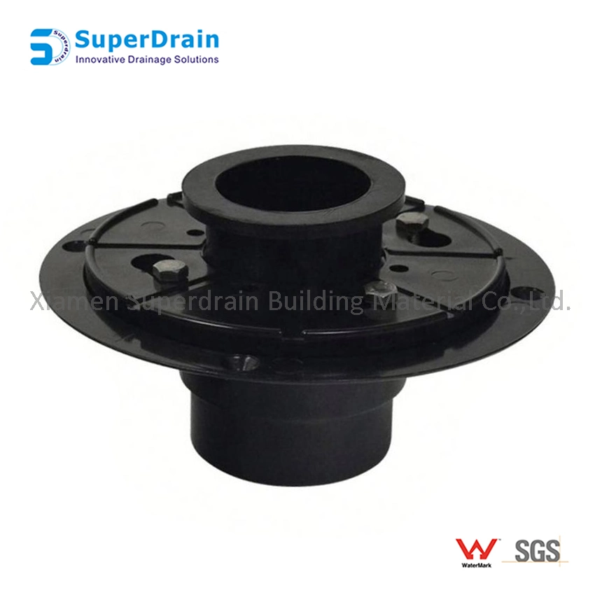 Black Plastic ABS Flange Rubber Gasket Shower Drain Base