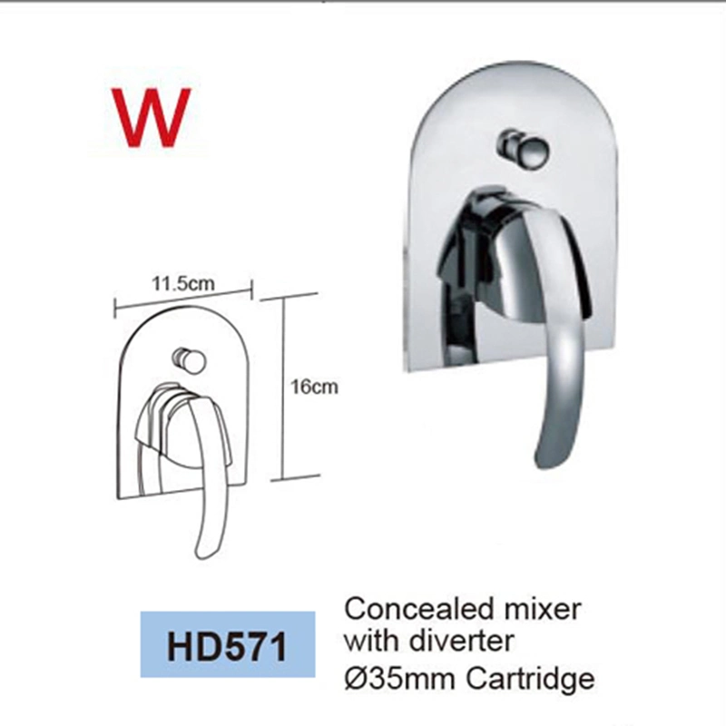 Sanitary Ware Wall Mounted Square Shower Bathtub Mixer (HD4150)