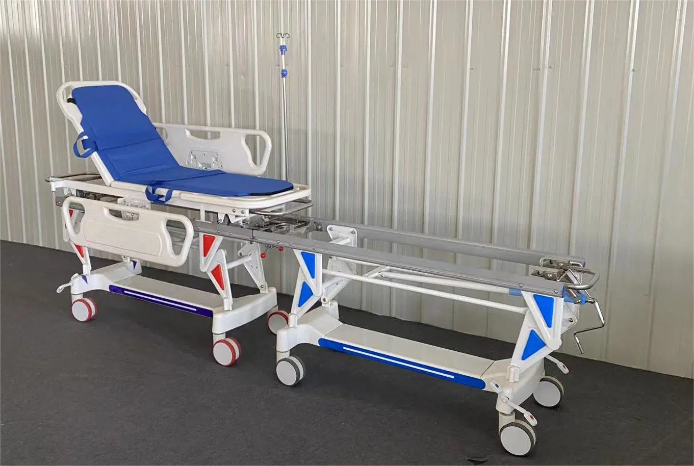 Emergency Patient Transport Stretcher Trolley Bed with Side Rails