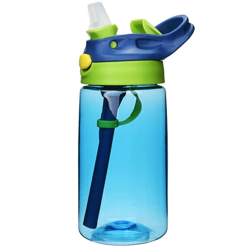 Bouteille d'eau personnalisée mignonne avec logo imprimé et paille pour enfants sans BPA.