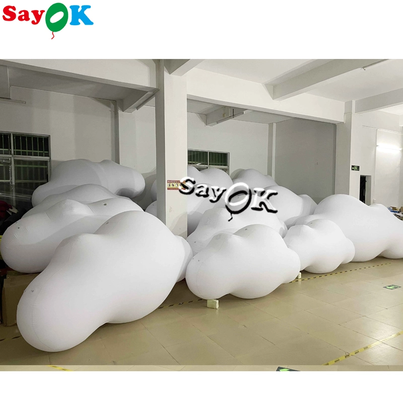 2m PVC Lighting Decorative Balloons LED Inflatable Clouds for Wedding Party Stage