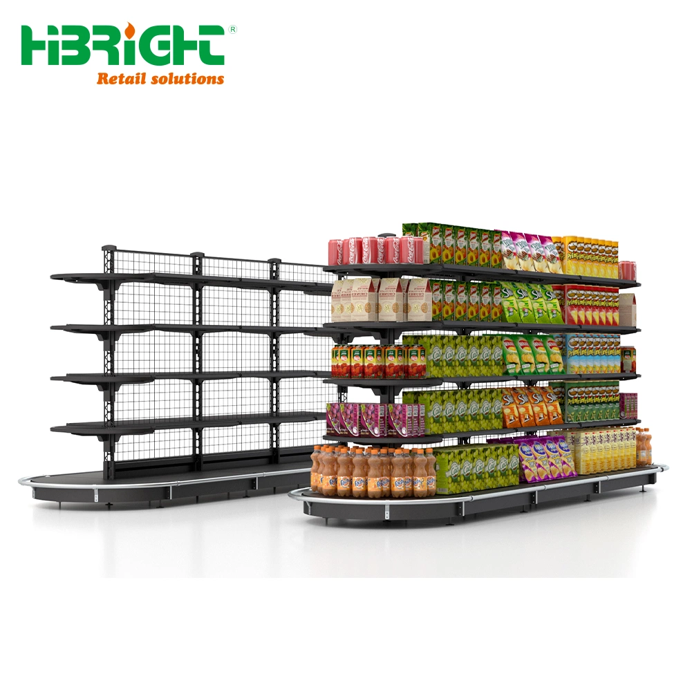 Retail Shop Round Wire Gondola Shelving System Grocery Store Supermarket Shelving