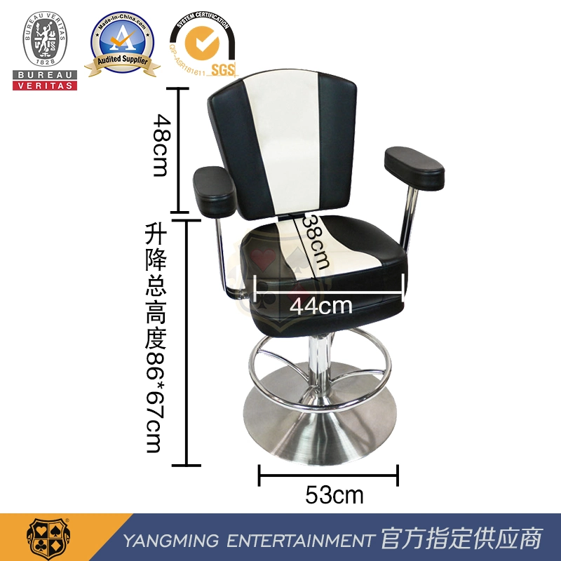 Hotel Club Customized High-Leg Stainless Steel Base Rotating Lift Bar Chair Dealer Chair Ym-Dk05