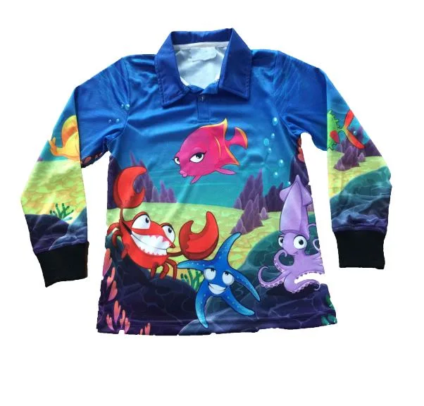Fabricant Étiquette personnalisée de concevoir votre propre 100 % polyester T-shirt de la pêche de la SUBLIMATION Maillot de pêche La pêche de l'usure