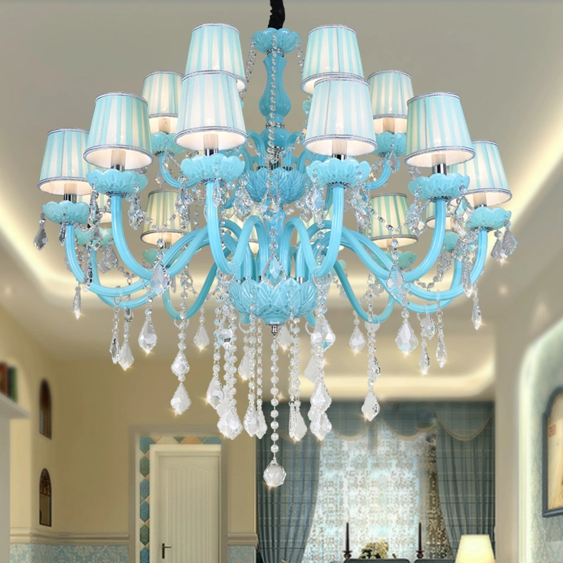 Chandelier en cristal rose pour salon chambre d'enfants (WH-C-02)