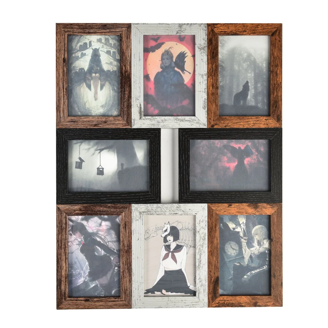 Hot Sale Modern Luxury Family Decoration 6 Openings Wooden Photo Frame