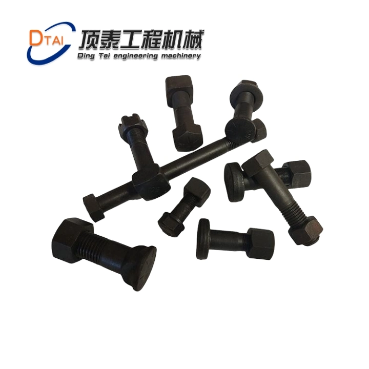 Bulldozer Excavator Single Tractor Dozer Track Pad Bolt and Nut M14*1.5*45 Grade 12.9 Shoe Plate Steel Rubber Track Shoe Pad