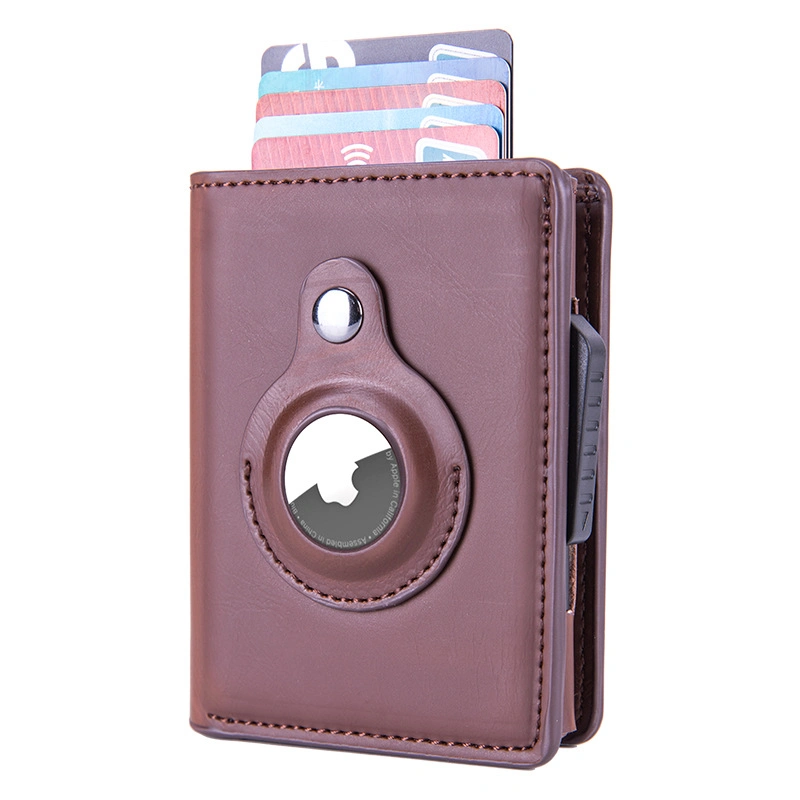 Red Brown Luxury Fashhion Accesorios Hombre Air Tag Cardholder Wallet