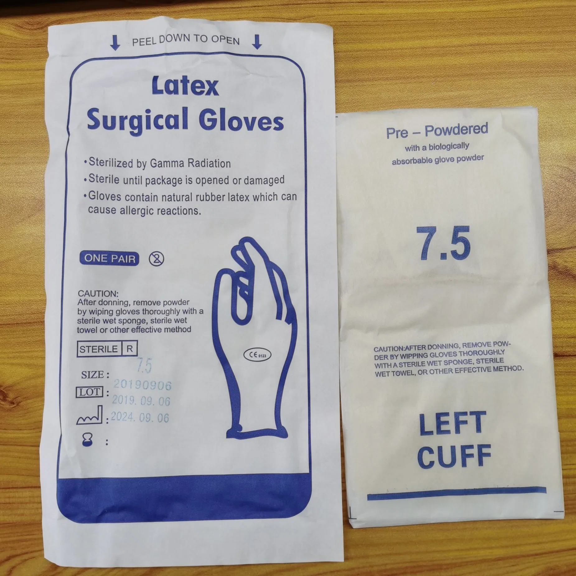 Venta caliente guantes quirúrgicos de látex con certificado CE