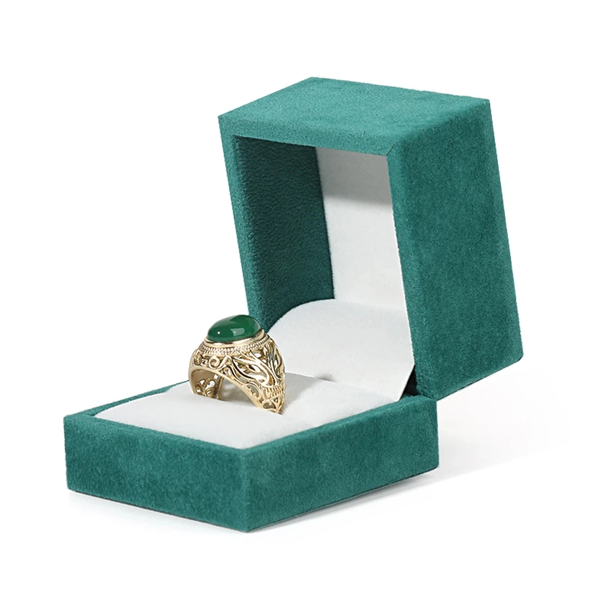 New Flannel Jewelry Box Earring Ring Box Jewelry Organizer Box Green Pendant Box Wedding Engagement Gift