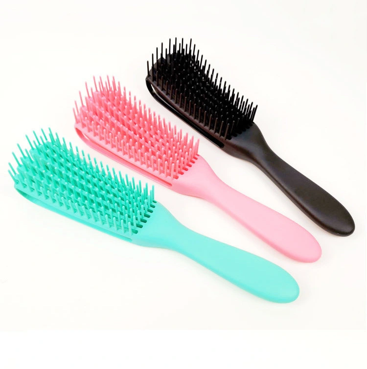 Hairdressing Vent Feature Plastic Handle Eight Rows Octopus Spare Ribs Comb Detangling Hair Brush