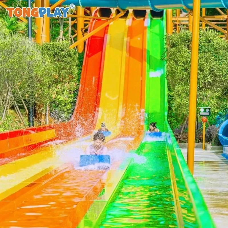 Diseño a medida Rainbow Inflatable Water Slide Rainbow plástico flotante Water Parque infantil