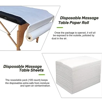 Disposable Massage Table Sheets Waterproof Bed Covers - Sanitary Flat Sheets, Salon, SPA