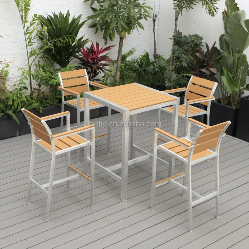 Aluminum Frame Polywood Top Dining Table Chair Set