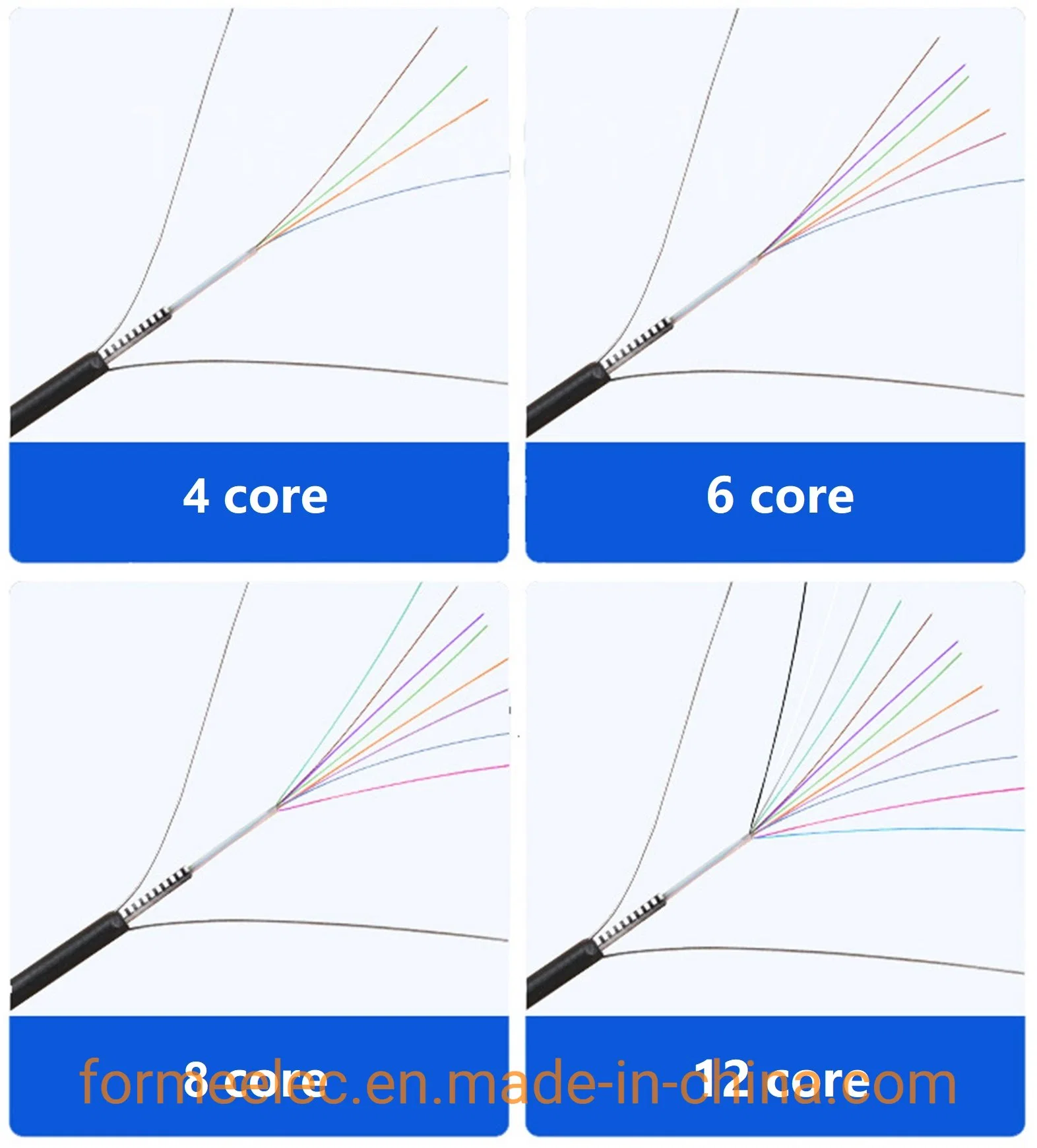 Tubo Central al aire libre Light-Armored GYXTW Cable de fibra óptica Cable de fibra óptica de 12 núcleos