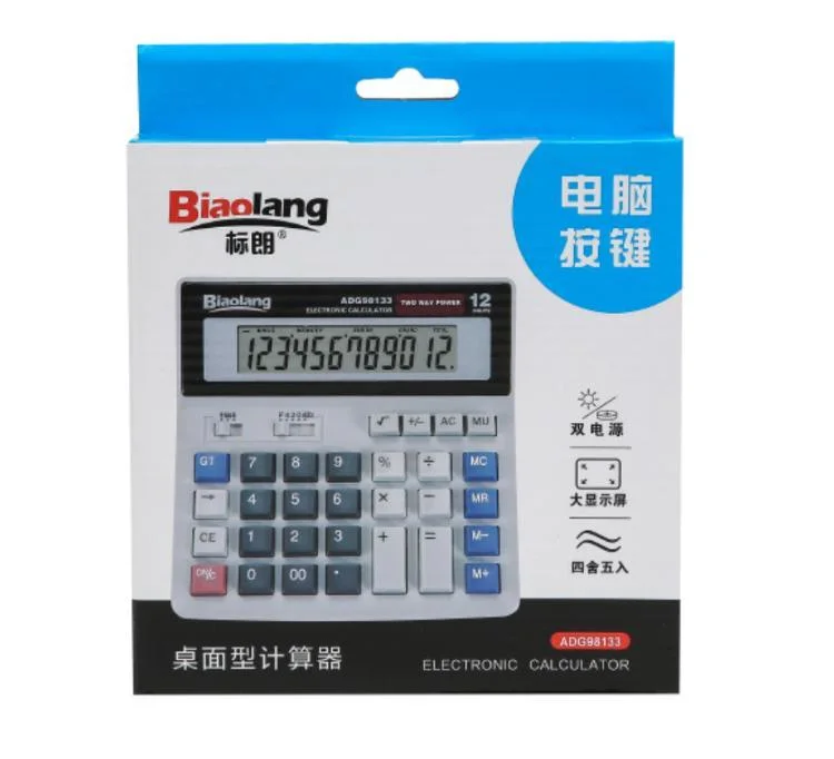 M&G General Purpose Battery Power Source 12 Digits Desktop Calculator with Large Computer Keys