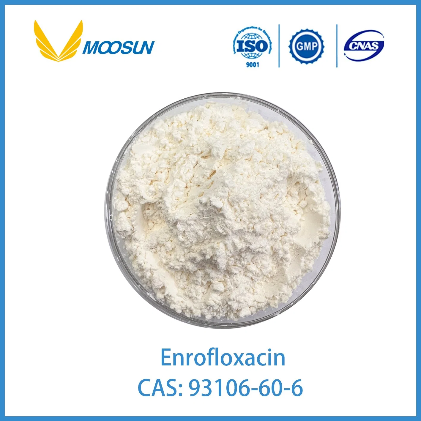 CAS 93106-60-6 Medicine Raw Materials API Enrofloxacin for Animals with GMP ISO