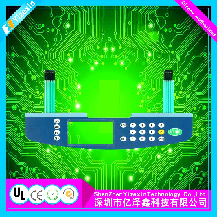 Waterproof Custom Membrane Switch with LED Lights PC/Pet Film Panel