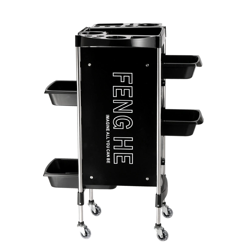 Salon Trolley Rolling Wheels Salon Tray Hair Salon Service Instrument Trolley Stand with 4 Casters Hair Cart