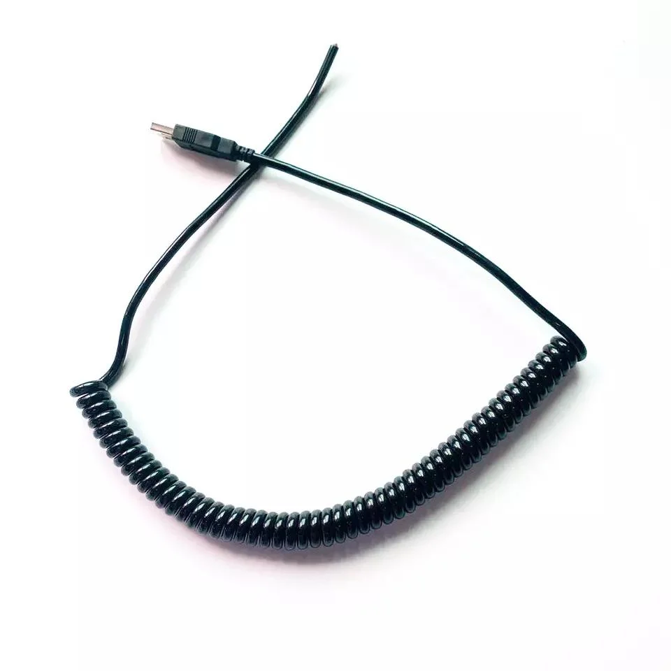 Verlängerungsfederkabel Spiraldrahtkabel Spiralnetzkabel Mit USB-Anschluss