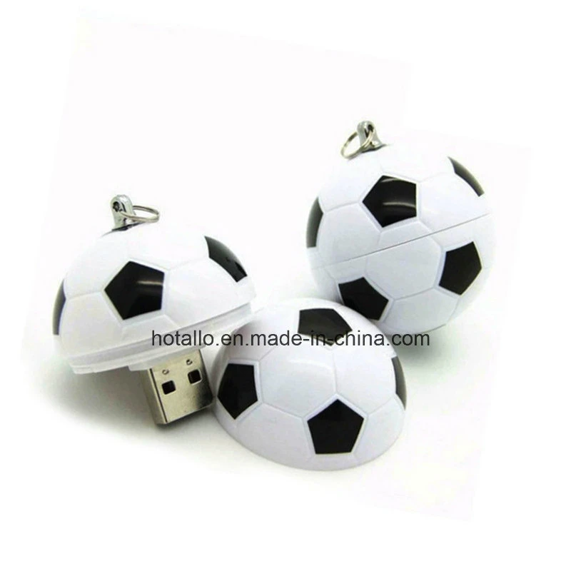 Football Shape USB Flash Drive Pen Drive Black/Red Plus White Color