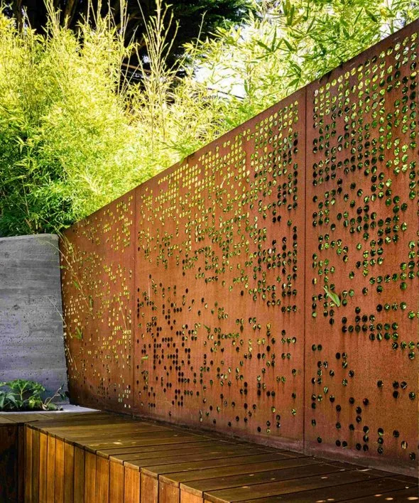 Corten Steel Custom Garden Metal Dececterior البوابة الخارجية