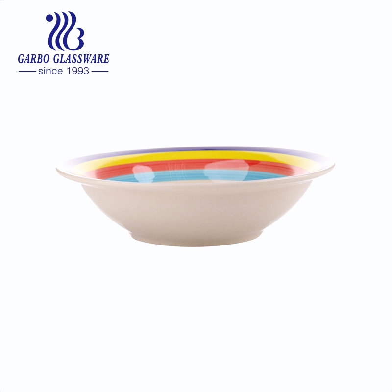Mayorista/Proveedor de gama alta 8 pulgadas Soup Bowl Glaze color cerámica Estuta Patrón decorativo de colores personalizados de la Originales de fábrica