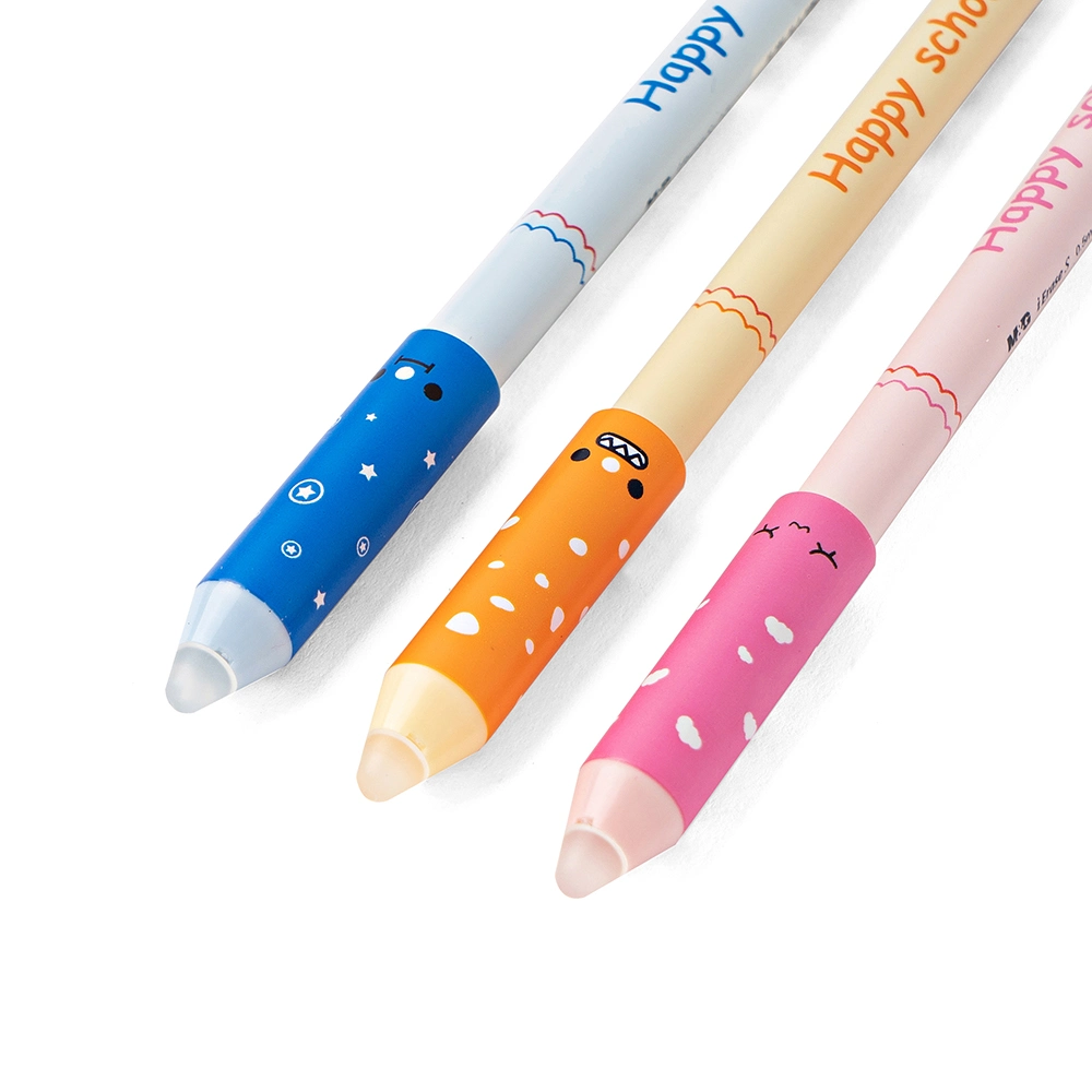 New Model Novelty Cute Cartoon 0.5mm Needle Point Erasable Gel Pen for Business and Gift